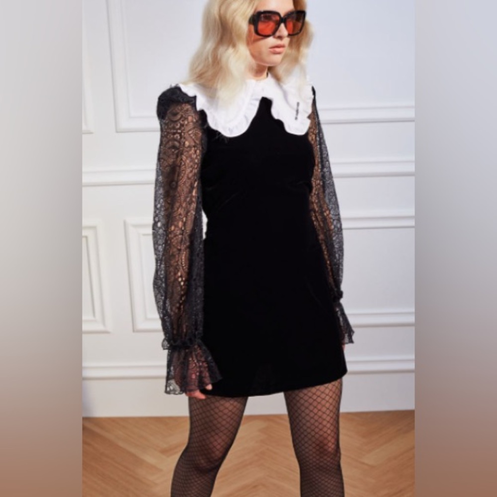 Vampire’s Wife + H&M Neo-Gothic Velvet Mini Dress Sz Medium Excellent Condition!